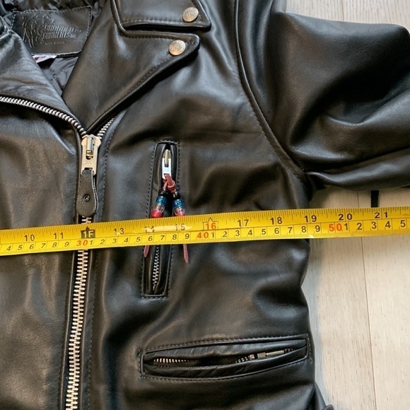 Vintage Black Leather Racer Motorcycle Lined Jacket‎ tassels beaded customized - Picture 15 of 16